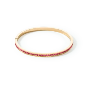 Armreif Edelstahl & Kristalle Gold Pink 19