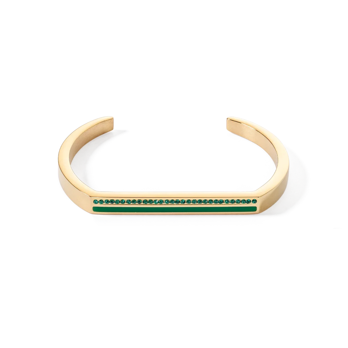 Armreif Cuff Square Stripes gold-grün – Bild 2