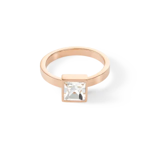 Brilliant Square big Ring roségold kristall
