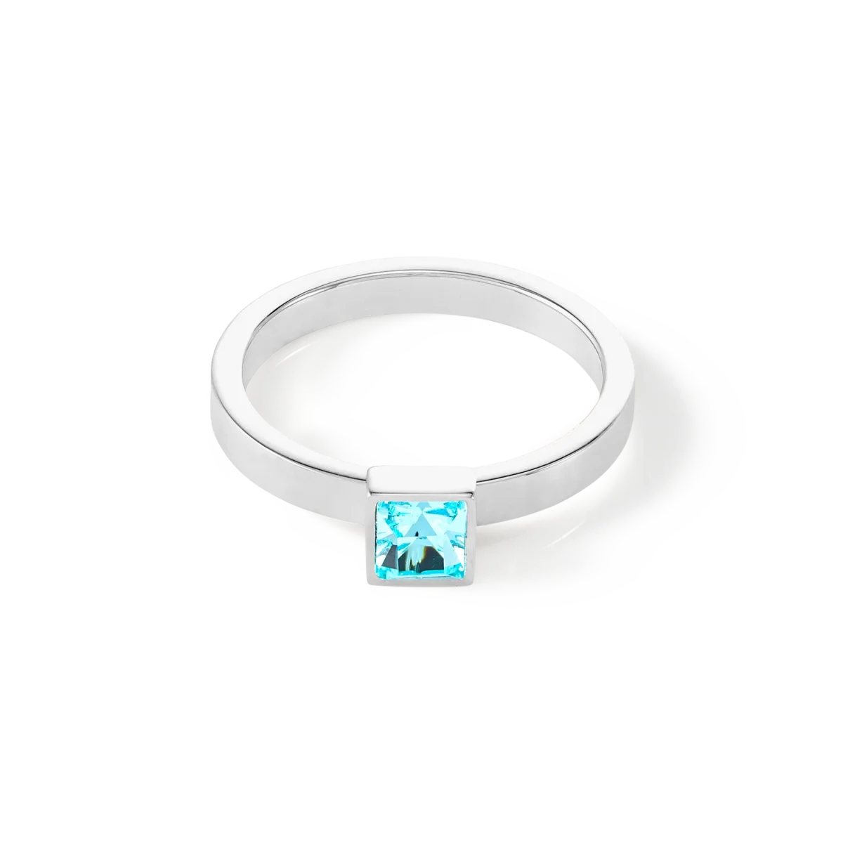 Brilliant Square small Ring silber aqua – Bild 2