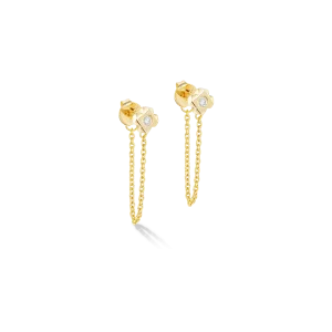 STATEMENT Collection Sparkling Spike Chain Ohrringe 6 mm gold