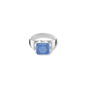 Ring Spikes Square Aventurin silber-blau