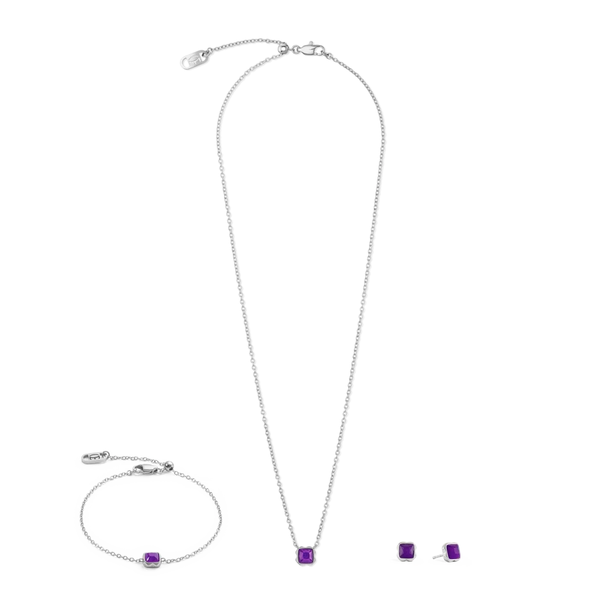 Birthstone Februar Halskette Sugilith Silber – Bild 4