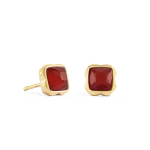 Birthstone Januar Ohrringe Roter Achat Gold