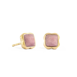 Birthstone Juli Ohrringe Rhodochrosit Gold