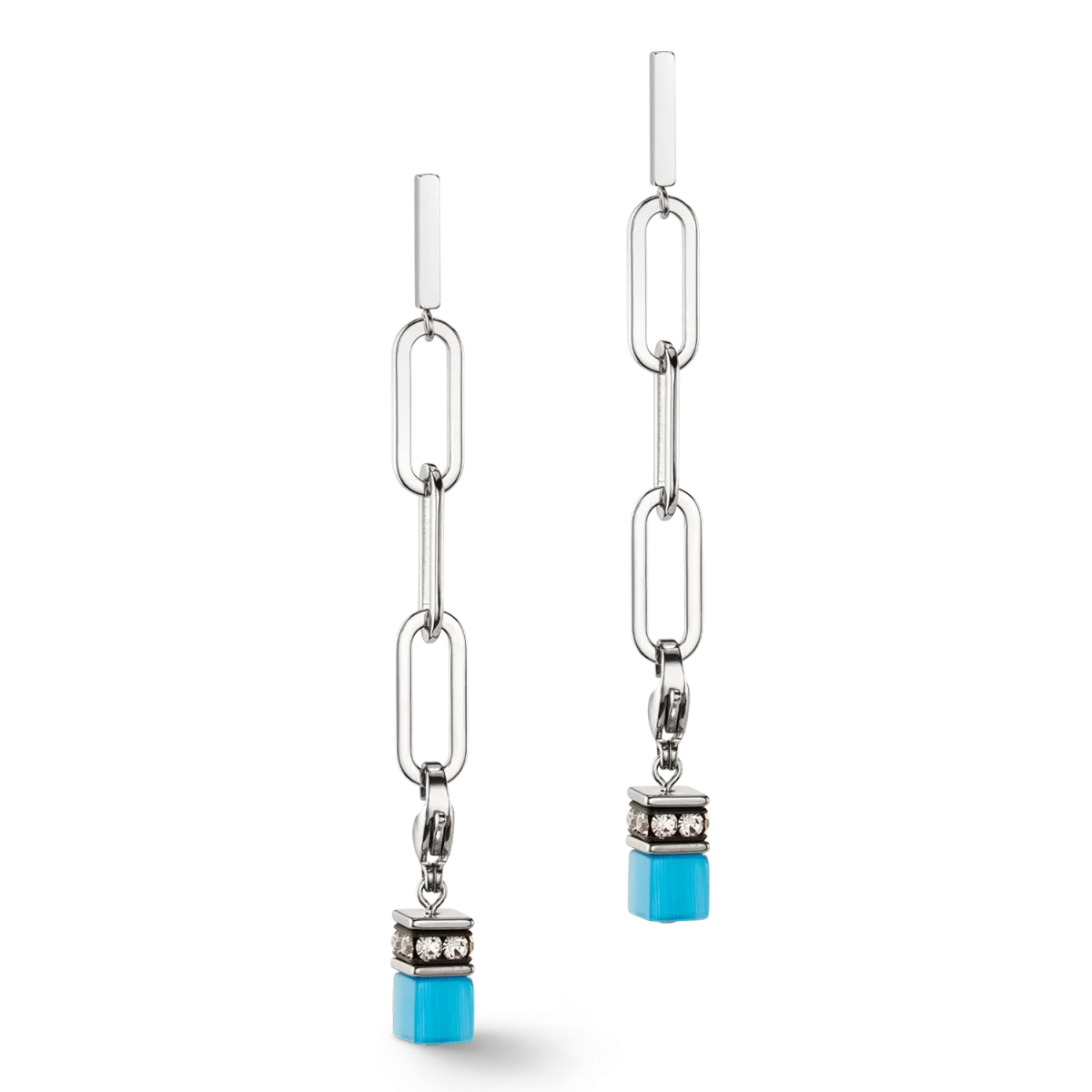 Ohrringe Happy Iconic Cube Charms silber pastell – Bild 3