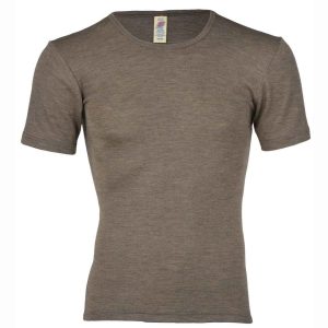 Engel Natur Herren Shirt Kurzarm Wolle Seide