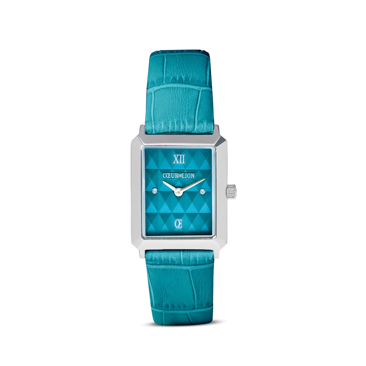 Uhr Iconic Spikes Transformative Teal silber Armband Leder – Bild 2