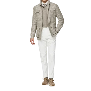 Gemischt Braune Shirtjacket mit Glencheck