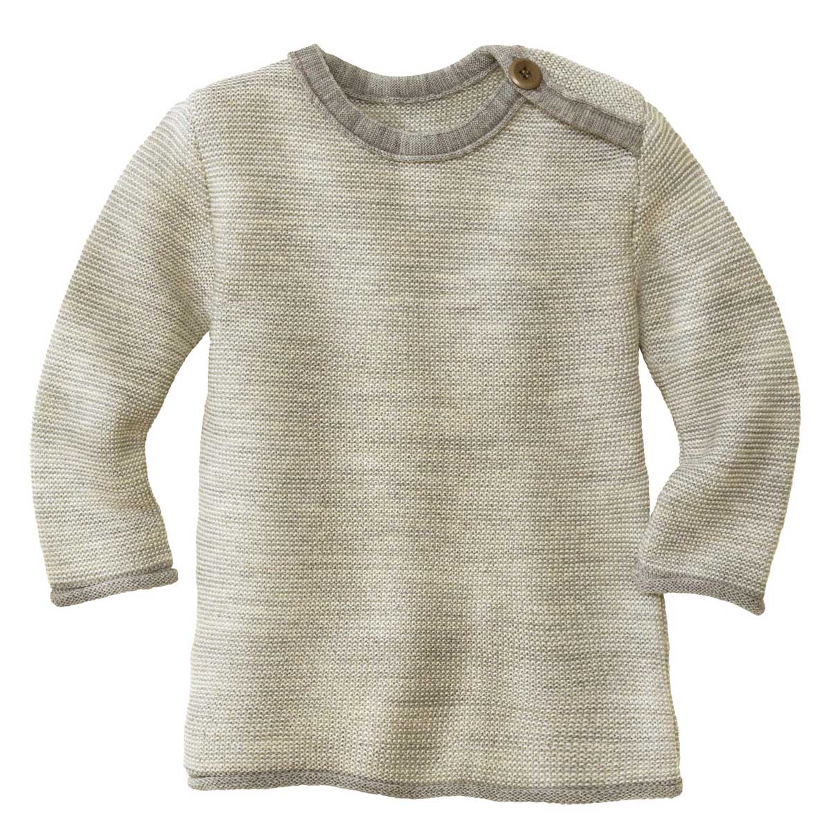 Disana Baby Melange-Pullover mit Knopfverschluss kbT Merino – Bild 8