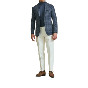 Sakko aus Wolle & Kaschmir Hahnentritt blau/braun Loro Piana