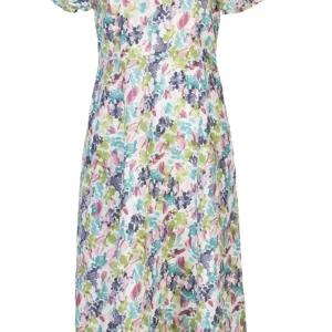 Naturalmente Damen-Leinenkleid mit floralem Muster