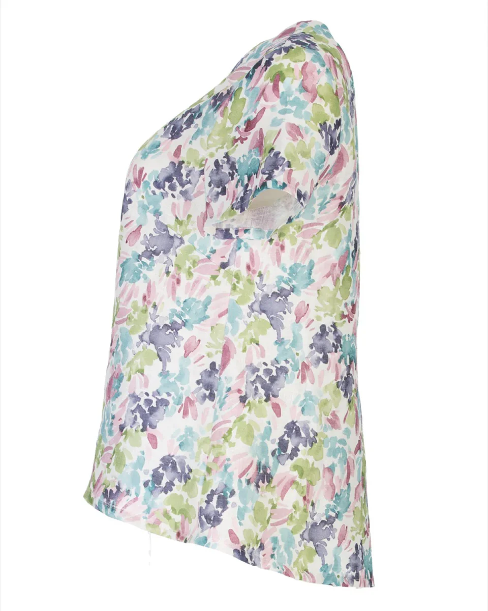 Naturalmente Damen-Leinenbluse mit floralem Muster – Bild 3
